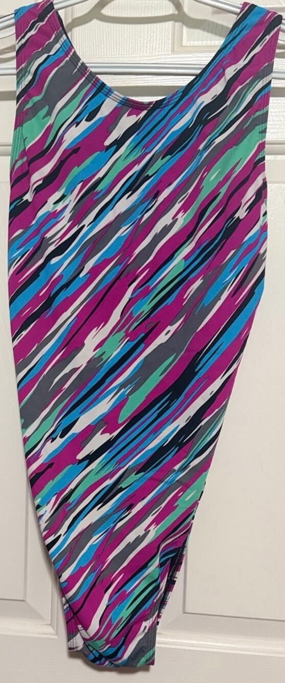 Dolfin Aqua Shape Women's Purple‎ Gray Blue One-Piece Swimwear Size 38/12